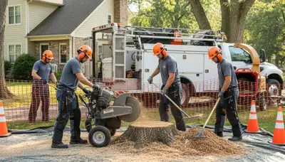 Stump removal service in Wellesley, MA for safe, clean tree stump extraction on local properties
