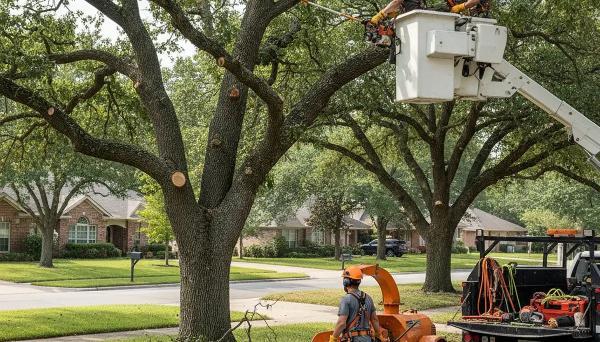 Arborist performing tree pruning in Wellesley, MA for safer, healthier trees