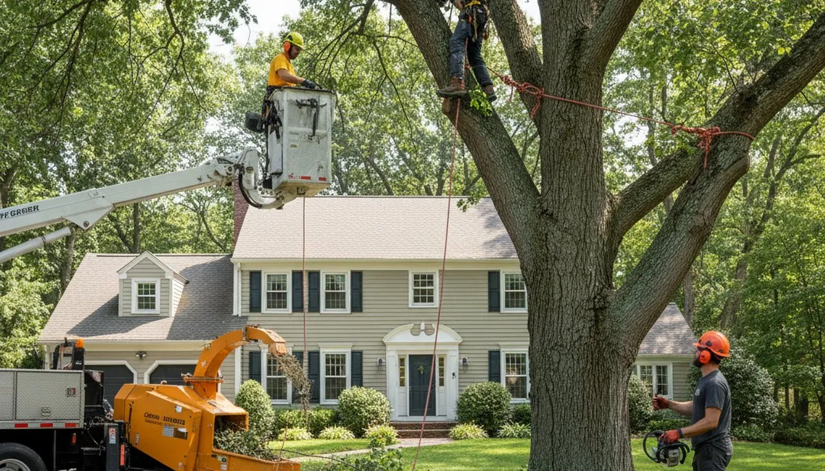Tree service crew in Wellesley, MA providing professional tree care and removal services