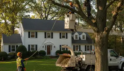 Tree service crew in Wellesley, MA providing professional tree care and removal services