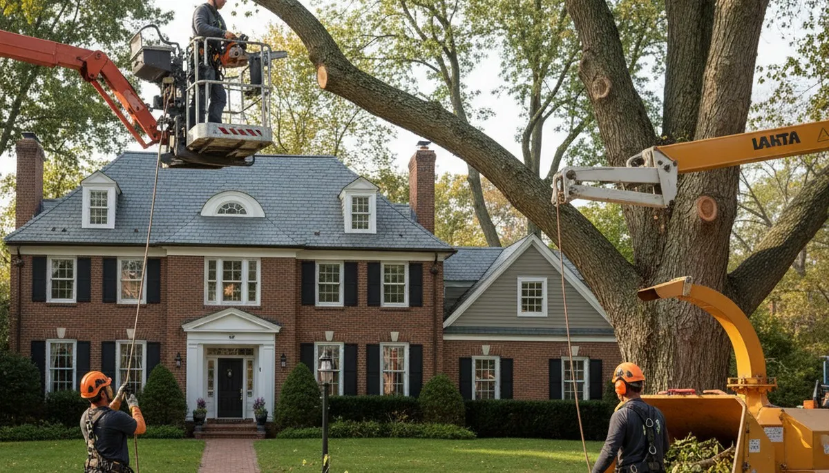 Tree service team in Wellesley, MA providing professional tree care and removal for local properties
