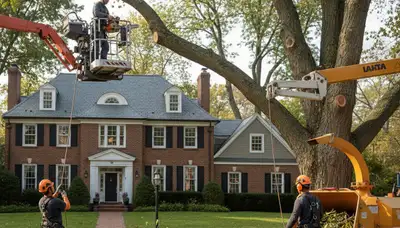 Tree service team in Wellesley, MA providing professional tree care and removal for local properties