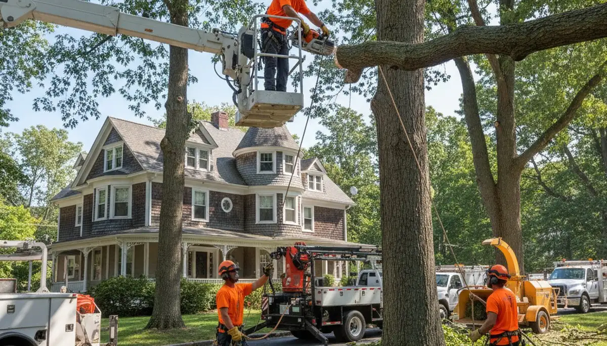 Tree service crew in Wellesley, MA providing professional tree care and removal
