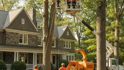 Tree service crew in Wellesley, MA providing professional tree care and removal services