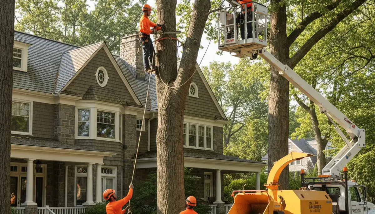 Tree service crew in Wellesley, MA providing professional tree care and removal services