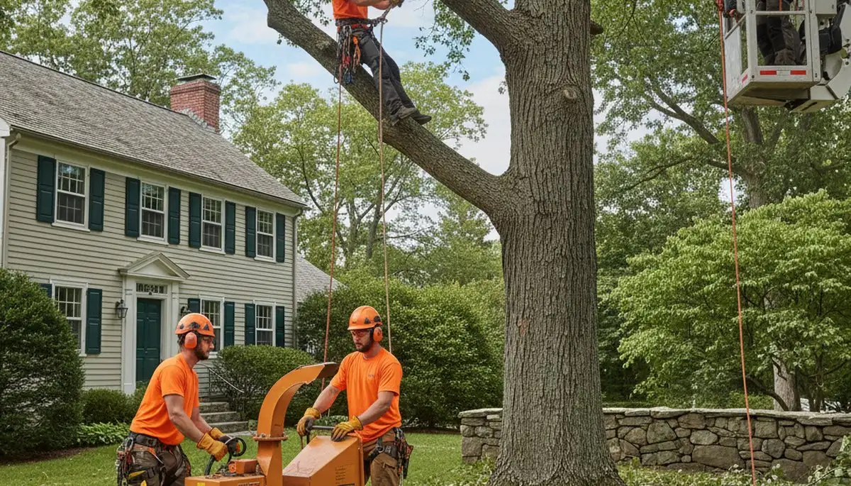 Tree service crew in Wellesley, MA providing professional tree care and removal services