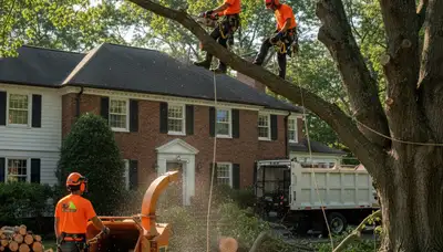 Tree service crew providing professional tree care in Wellesley, MA