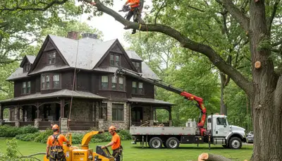 Tree service crew in Wellesley, MA providing professional tree care and removal services
