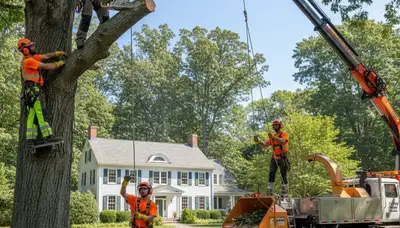 Tree service crew in Wellesley, MA providing professional tree care and removal services