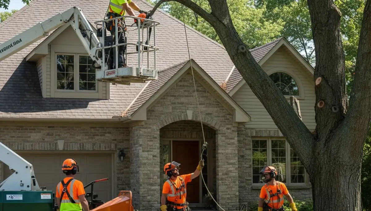 Tree service crew in Wellesley, MA providing professional tree care and removal services