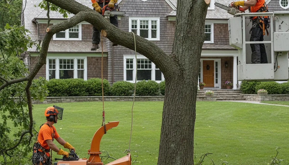 Tree service crew in Wellesley, MA providing professional tree care and removal services