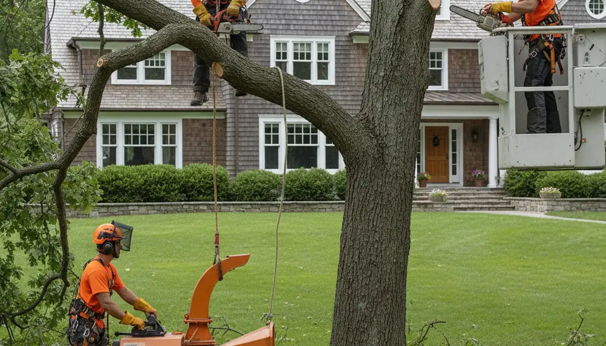 Tree service crew in Wellesley, MA providing professional tree care and removal services