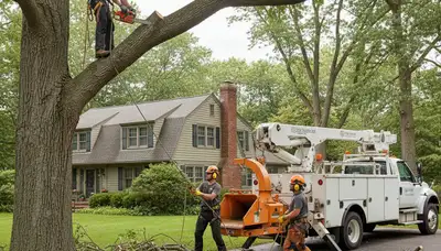 Tree service crew in Wellesley, MA providing professional tree care and removal services
