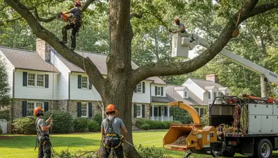 Tree service crew providing professional tree care in Wellesley, MA
