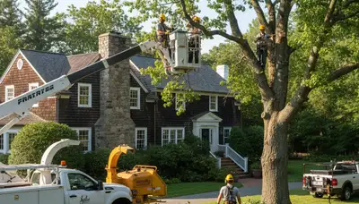 Tree service crew in Wellesley, MA providing professional tree care and removal services
