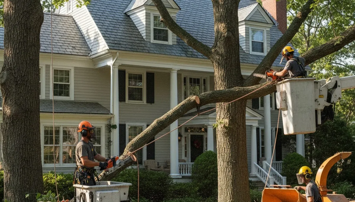 Tree service crew in Wellesley, MA providing professional tree care and removal services